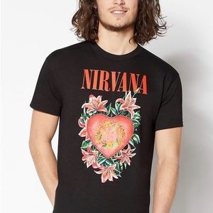 Mens Floral Nirvana Black T-Shirt